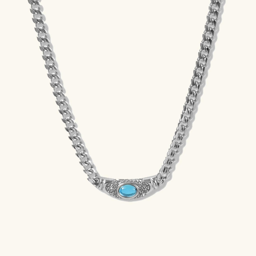 Silver / Aquamarine